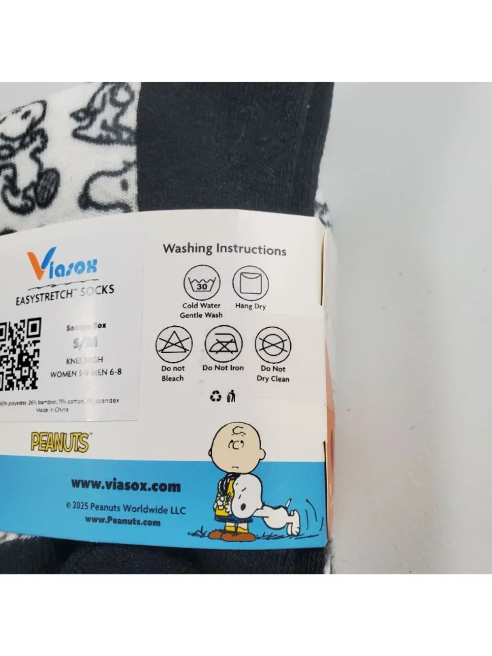 Viasox Easy Stretch Compression Socks Women Size S - M NWT Snoopy Bamboo Blend
